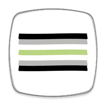 Drapeau de la fierté agenre - Magnet carré - blanc - Devant