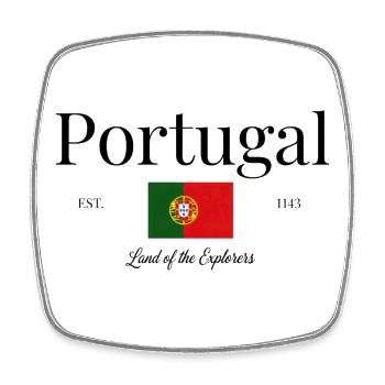 Drapeau du Portugal Terre des Explorateurs - Magnet carré - blanc - Devant