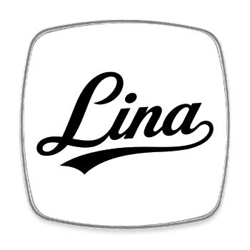 Lina Name Gift Première Famille - Magnet carré - blanc - Devant