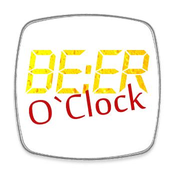 Beer o clock Lustiger Bier Spruch Geschenk - Viereckiger Kühlschrankmagnet - Weiß - Vorne