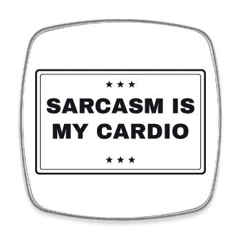 Le sarcasme est mon expression cardio - fitness - Magnet carré - blanc - Devant