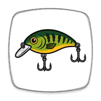 Baitfish Crankbait Neon Green - Square fridge magnet - white - Front