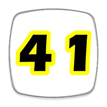 41 Number symbol - Square fridge magnet - white - Front