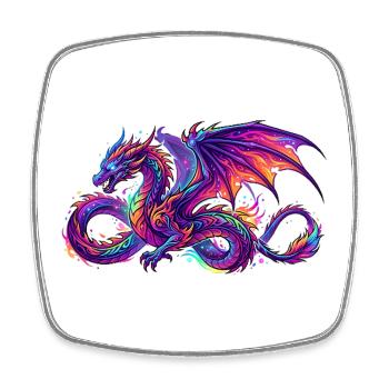 Dragon en couleur - Magnet carré - blanc - Devant