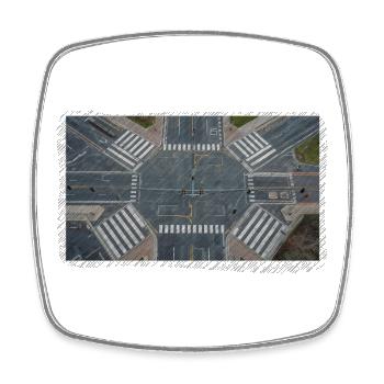 Urban intersection geometry - Square fridge magnet - white - Front