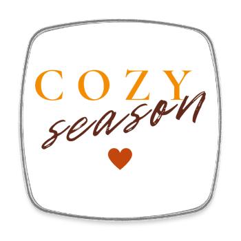 Saison douillette | Design minimaliste d’automne - Magnet carré - blanc - Devant