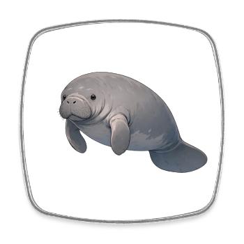 Manatee - Square fridge magnet - white - Front