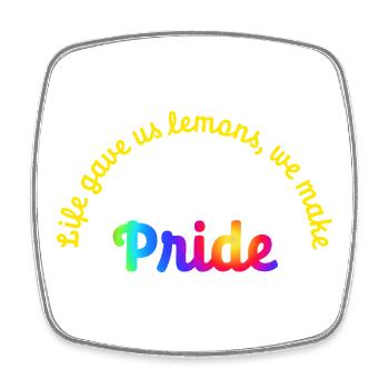 Life gave us lemons, we make pride - Viereckiger Kühlschrankmagnet - Weiß - Vorne