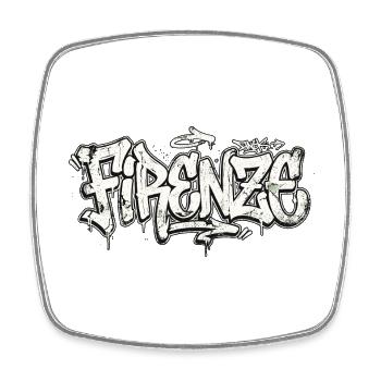 Florence Graffiti Handwriting Day - Square fridge magnet - white - Front
