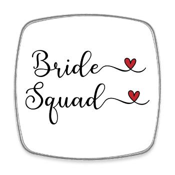 Bride Squad niedlich, handgeschrieben Typografie mit Hea - Viereckiger Kühlschrankmagnet - Weiß - Vorne