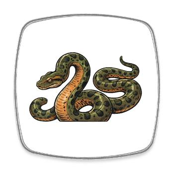 Anaconda rétro - Magnet carré - blanc - Devant