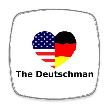 Heart Flag USADeutschland Fusion - Square fridge magnet - white - Front