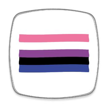 Genderfluid Pride Flagge - Viereckiger Kühlschrankmagnet - Weiß - Vorne