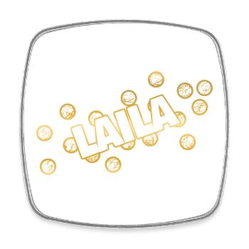 Vorname Laila - Viereckiger Kühlschrankmagnet - Weiß - Vorne