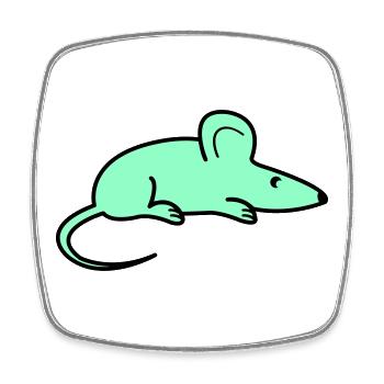 Silhouette de souris menthe - Magnet carré - blanc - Devant