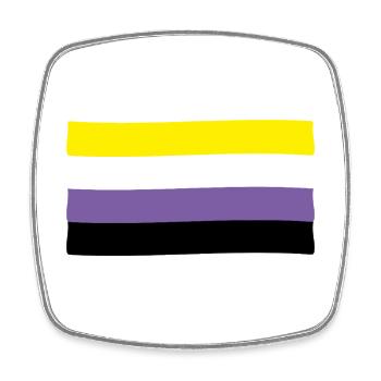 Non-binäre Flagge: Stolz und Identität - Viereckiger Kühlschrankmagnet - Weiß - Vorne