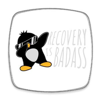 Recovery Is Badass Pinguin Dabbing Dab Dance Pose - Viereckiger Kühlschrankmagnet - Weiß - Vorne