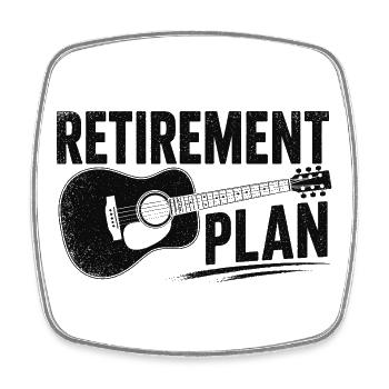 Retirement Plan Guitar - Viereckiger Kühlschrankmagnet - Weiß - Vorne