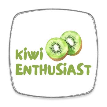 Kiwi Enthusiast - Viereckiger Kühlschrankmagnet - Weiß - Vorne
