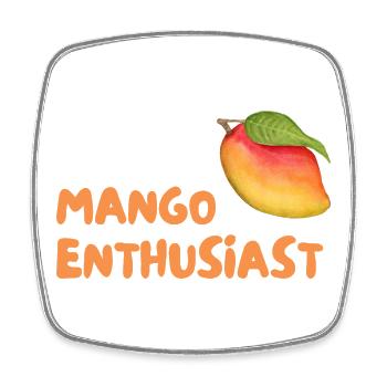 Mango Enthusiast Graphic - Viereckiger Kühlschrankmagnet - Weiß - Vorne