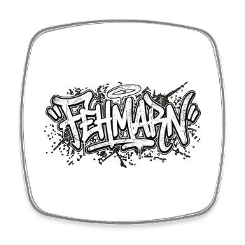 Fehmarn Graffiti Oldschool Hip Hop - Viereckiger Kühlschrankmagnet - Weiß - Vorne