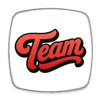 Team - Viereckiger Kühlschrankmagnet - Weiß - Vorne