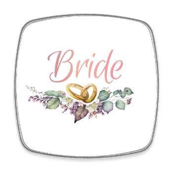 Bride Ringe Blumen JGA Junggesellenabschied - Viereckiger Kühlschrankmagnet - Weiß - Vorne