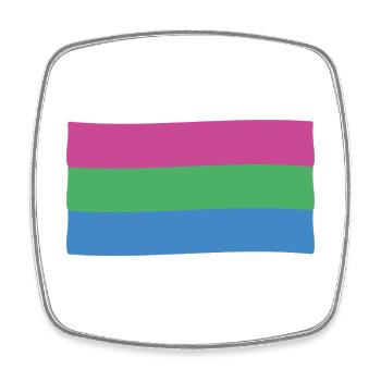 Polysexuelle Flagge: Stolz und Vielfalt - Viereckiger Kühlschrankmagnet - Weiß - Vorne