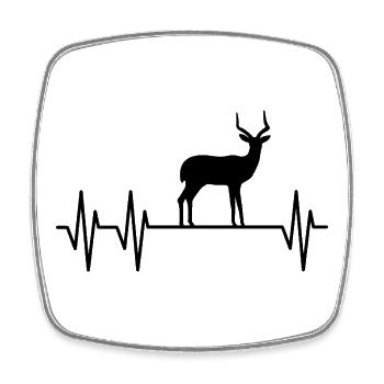 Antilope Herzschlag Silhouette - Viereckiger Kühlschrankmagnet - Weiß - Vorne