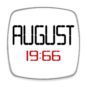 60. Geburtstag August 1966 - Viereckiger Kühlschrankmagnet - Weiß - Vorne