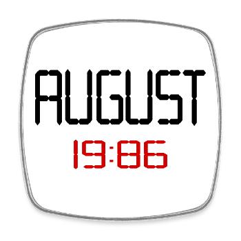 40. Geburtstag, August 1986 - Viereckiger Kühlschrankmagnet - Weiß - Vorne