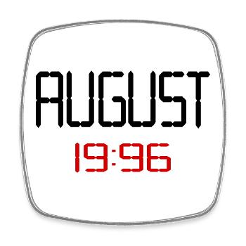 August 1996 - 30. Geburtstag - Viereckiger Kühlschrankmagnet - Weiß - Vorne