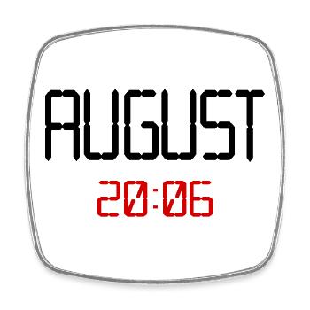 August 2006, 20. Geburtstag - Viereckiger Kühlschrankmagnet - Weiß - Vorne