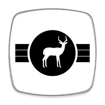 Antelope Silhouette - Square fridge magnet - white - Front