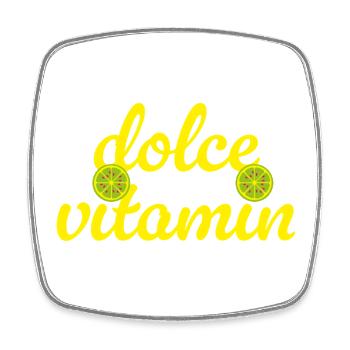 Dolce Vita Vitamin C Limette cool Quotes Sommer  - Viereckiger Kühlschrankmagnet - Weiß - Vorne