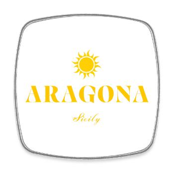 Aragona Sicily Sun Logo - Square fridge magnet - white - Front