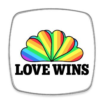 Love Wins - Rainbow Statement Design - Square fridge magnet - white - Front