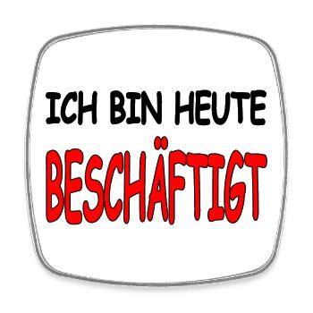 Beschäftigt - Viereckiger Kühlschrankmagnet - Weiß - Vorne