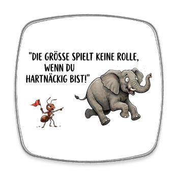 Die Größe spielt keine Rolle - Viereckiger Kühlschrankmagnet - Weiß - Vorne