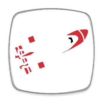Abstract Rocket Silhouette - Square fridge magnet - white - Front