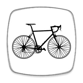 Classic road bike – pure bike love - Square fridge magnet - white - Front