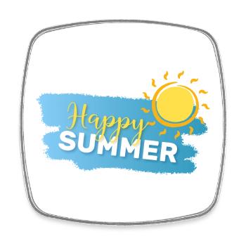 Summer Mode: ON - Square fridge magnet - white - Front