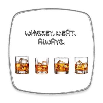 Noble whisky design for real connoisseurs. Minimalist - Square fridge magnet - white - Front