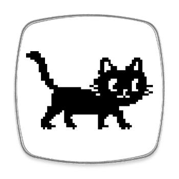 Mignon chat rétro Pixel Cat – Chat de jeu 8 bits - Magnet carré - blanc - Devant