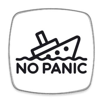 No Panic - Square fridge magnet - white - Front