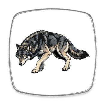 Wolf Illustration - Square fridge magnet - white - Front