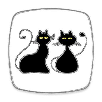 Cats - Square fridge magnet - white - Front