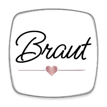 Braut Herz Hochzeit JGA Geschenk - Viereckiger Kühlschrankmagnet - Weiß - Vorne