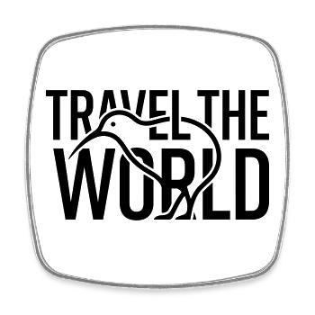 Kiwi Bird Outline Travel The World – Minimalist - Square fridge magnet - white - Front