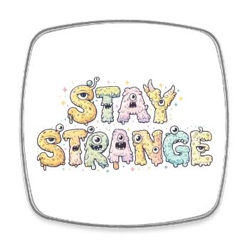 Écriture Slime Étrange Textillus - Magnet carré - blanc - Devant